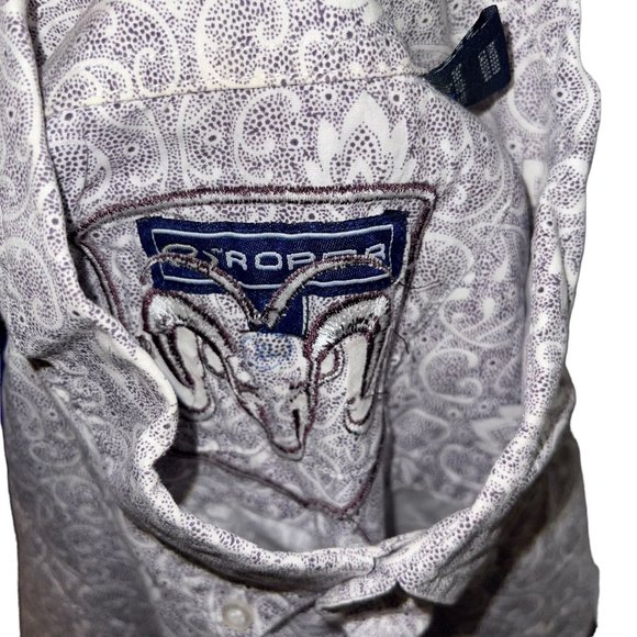 Rare Roper Dodge Ram Rodeo Series Mens Shirt XXL Purple Paisley Button Front - Picture 10 of 11